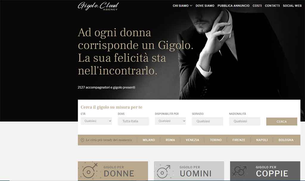 Sei alla ricerca di incontri occasionali e sicuri? Gigolo.cloud è il posto giusto