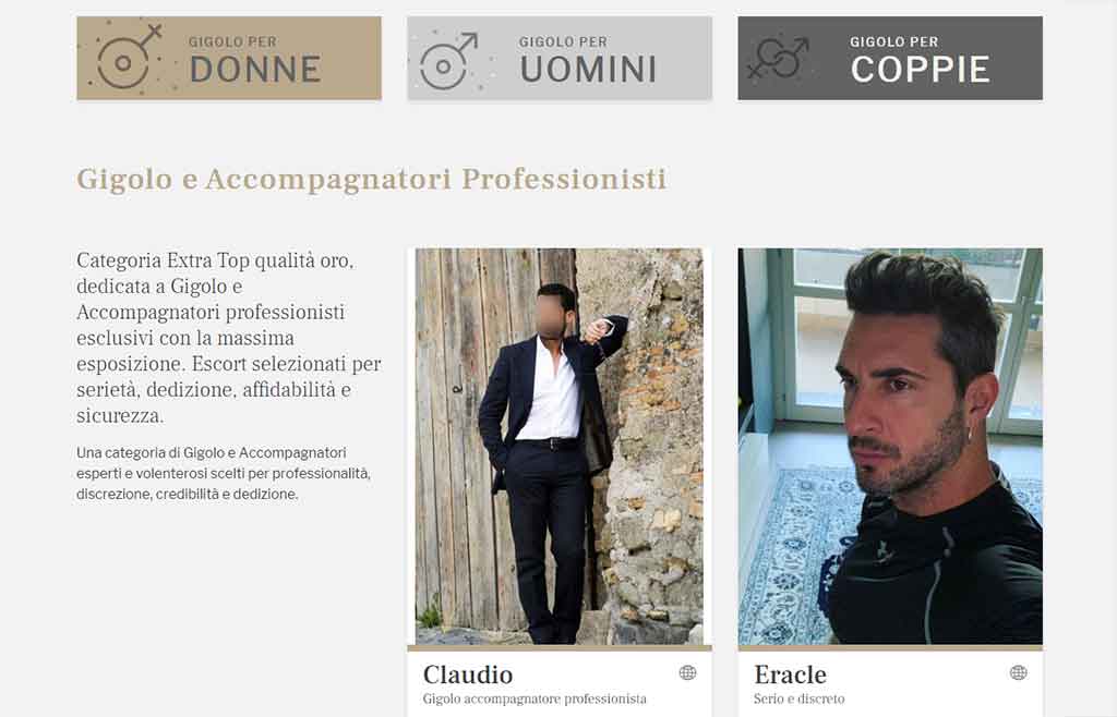 Gigolo con viso Coperto o Scoperto? e perch&egrave; ?