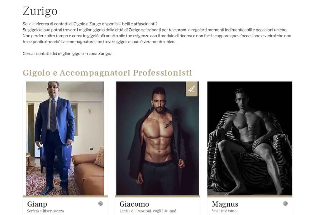 Gigolo Ginevra custode degli Accompagnatori